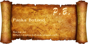 Paska Botond névjegykártya